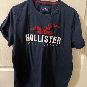 Hollister Dark Blue Tee with Red Accent